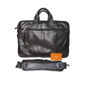 Latico Brown Leather Expandable Slim Computer Laptop Briefcase